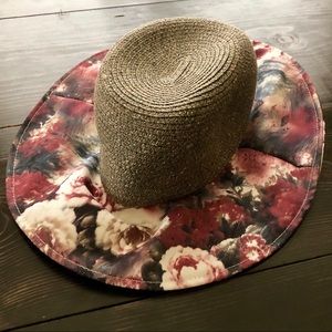Anthropologie floral floppy hat